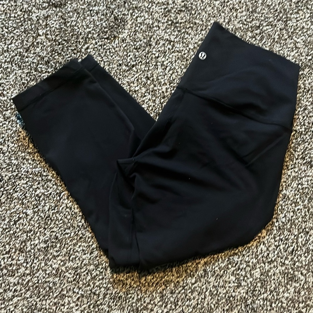 Lululemon Black Foldover Crop Leggings